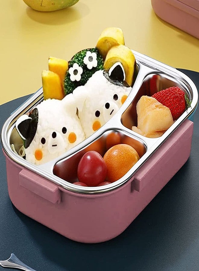 CherryBox Stainless Steel Kids Insulated Lunch Box with Fish Shape Spoon 1000 ML for Kids (Pink) - Image 4